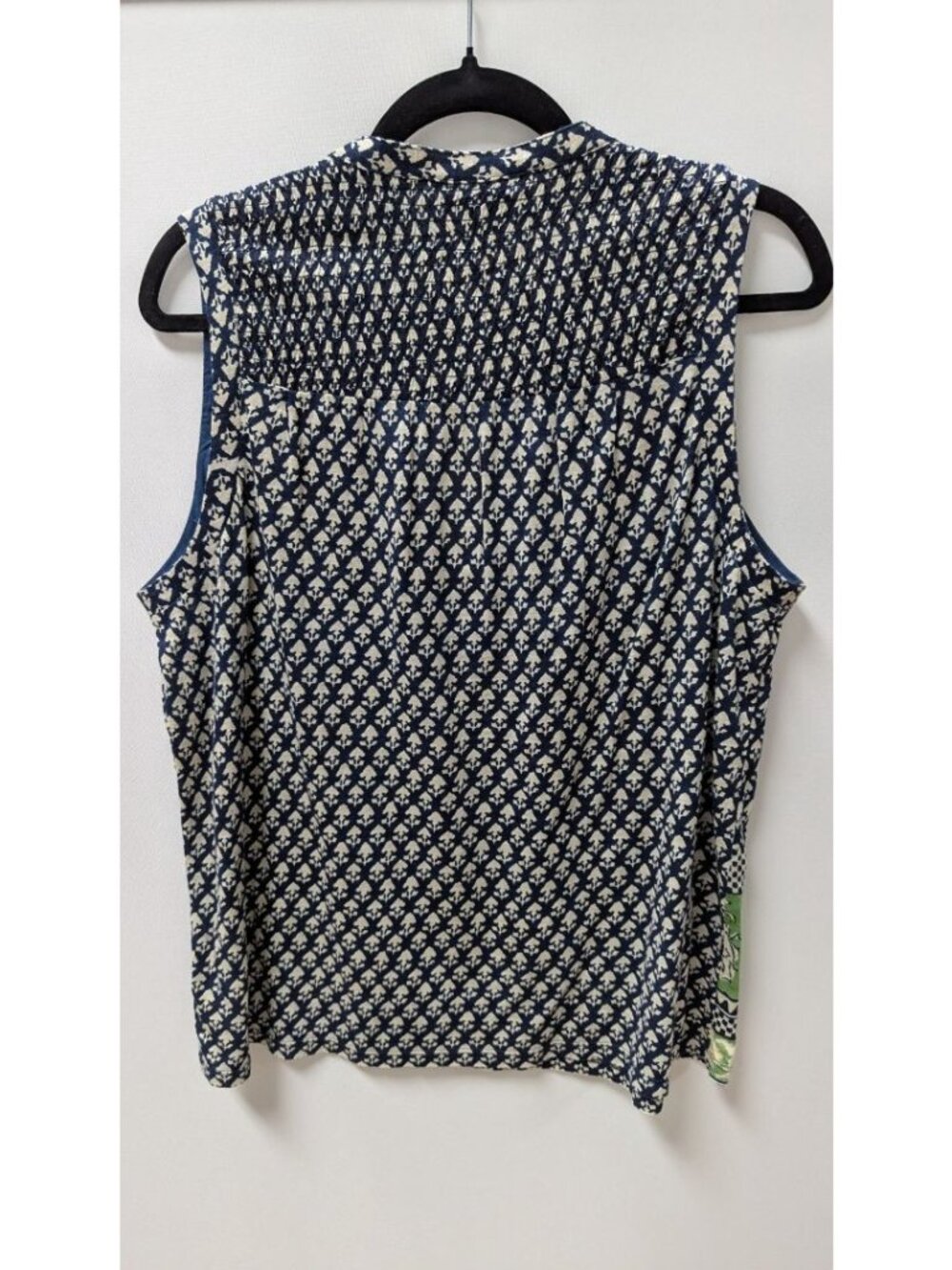 Lucky Brand Navy/Cream Printed Sleeveless Blouse - Picture 2 of 2